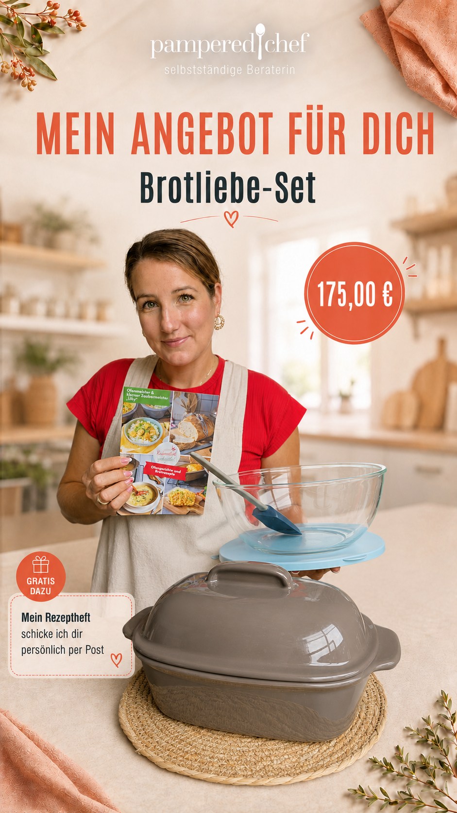 Pampered Chef Brotliebe-Set mit Ofenmeister, Zauberstein rund und persönlichem Rezeptheft